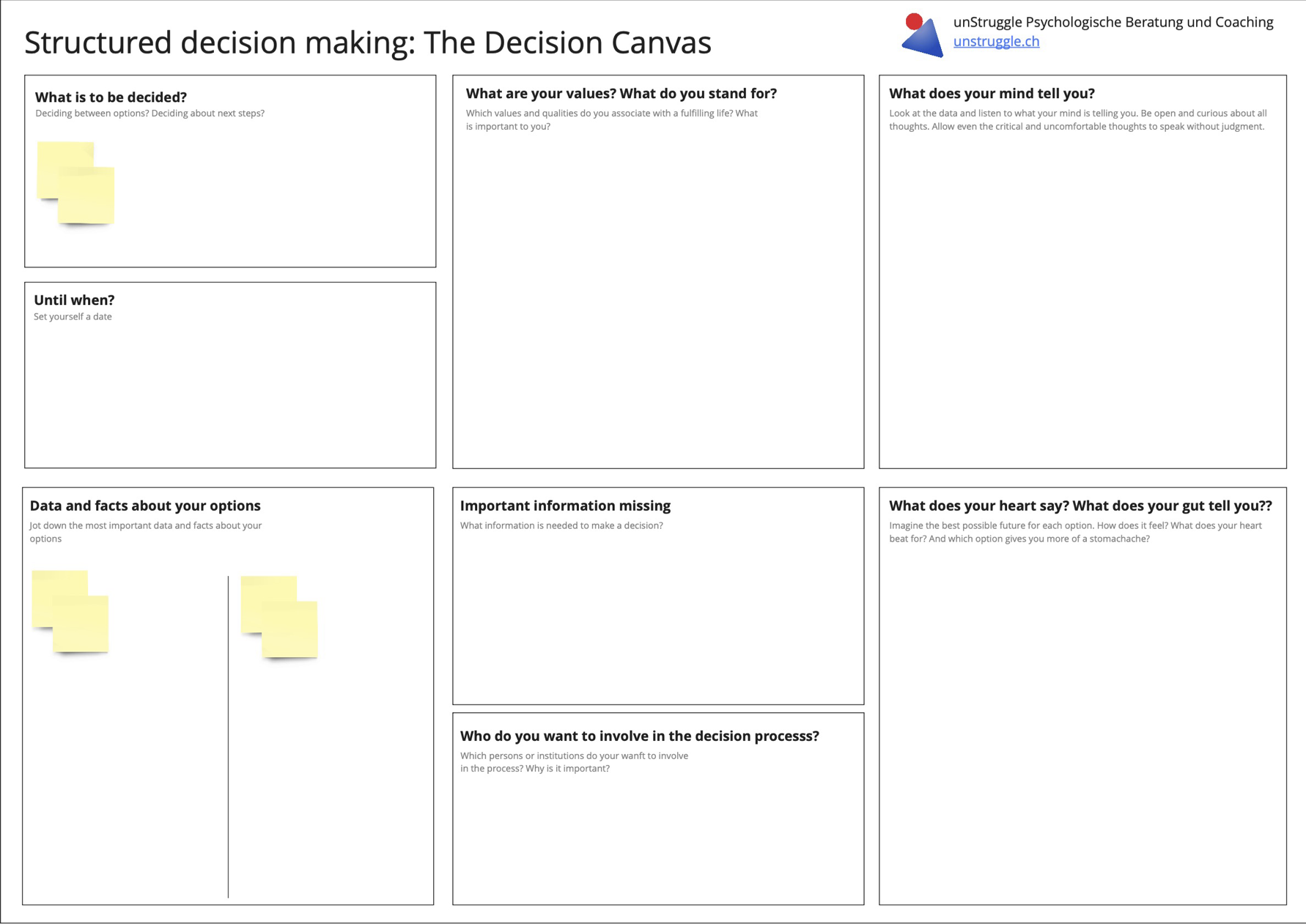 Decision Canvas Page 1